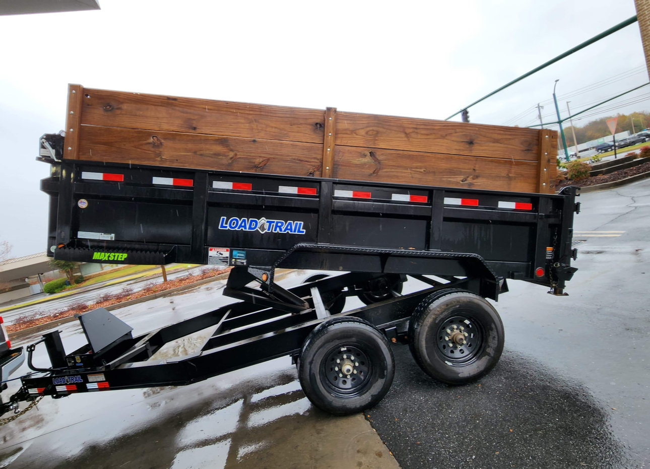 Loadtrail 7x14 Dump Trailer rental for landscaping and construction in Snellville GA